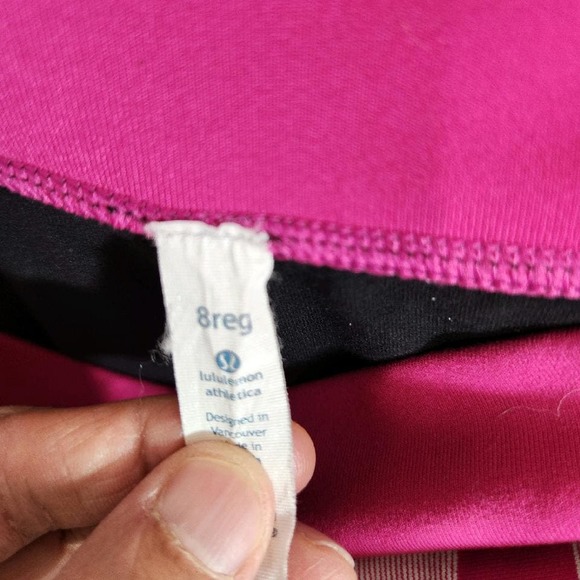 Lululemon Astro Pant Luon Size 8 Black Raspberry Micro Macro Stripe Raspberry - Picture 6 of 8